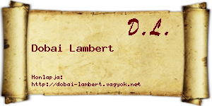 Dobai Lambert névjegykártya
